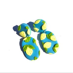 Handmade Polymer Clay Earrings lemon